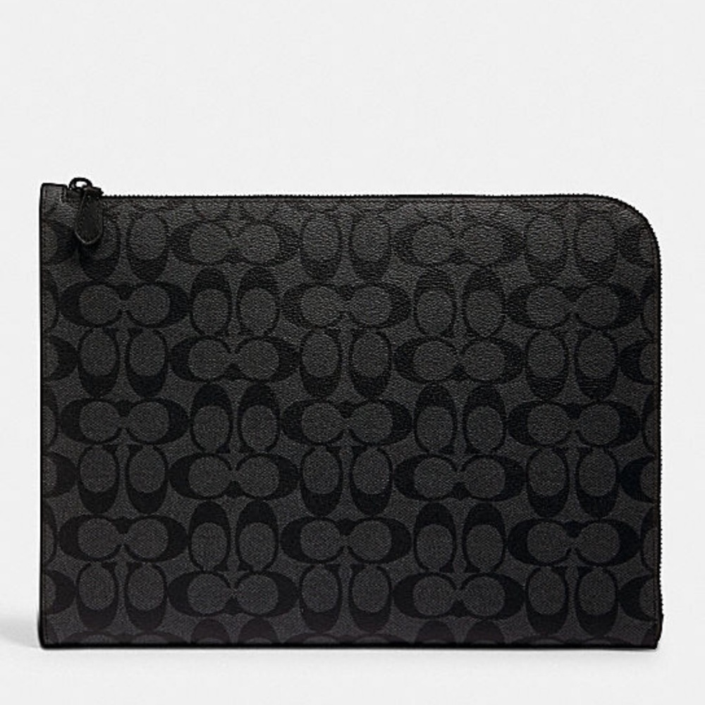 Coach brand new black and charcoal zipper bag